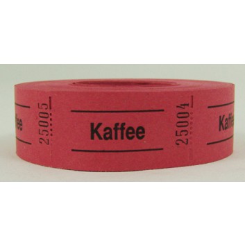  Gutschein-Rolle; 'Kaffee'; 4 = rot; 500 Abrisse; 57 x 30 mm 