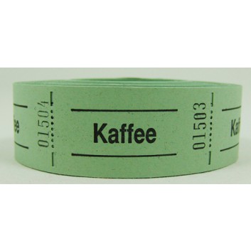  Gutschein-Rolle; 'Kaffee'; 8 = grün; 500 Abrisse; 57 x 30 mm 