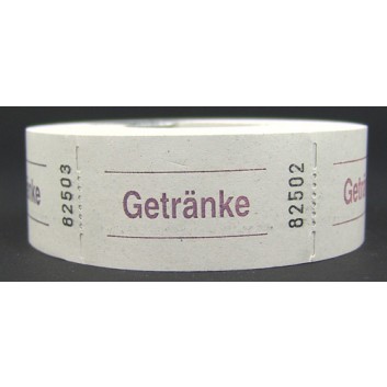  Gutschein-Rolle; 'Getränke'; 1 = weiß; 500 Abrisse; 57 x 30 mm 