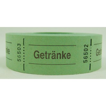  Gutschein-Rolle; 'Getränke'; 8 = grün; 500 Abrisse; 57 x 30 mm 