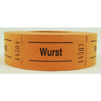  Gutschein-Rolle; 'Wurst'; 3 = orange; 500 Abrisse; 57 x 30 mm 