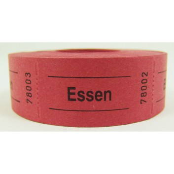  Gutschein-Rolle; 'Essen'; 4 = rot; 500 Abrisse; 57 x 30 mm 