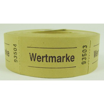  Gutschein-Rolle; 'Wertmarke'; 2 = gelb; 500 Abrisse; 57 x 30 mm 