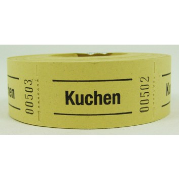  Gutschein-Rolle; 'Kuchen'; 2 = gelb; 500 Abrisse; 57 x 30 mm 