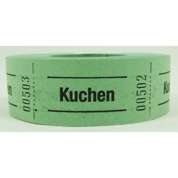  Gutschein-Rolle; 'Kuchen'; 8 = grün; 500 Abrisse; 57 x 30 mm 