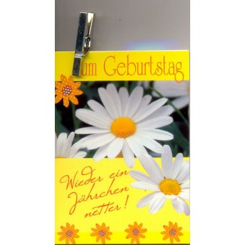  Skorpion Minikarte, mit Klämmerchen; 55 x75 mm; Zum Geburtstag; Margariten; ohne Kuvert; Hochformat; 51sk5331 