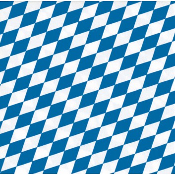  HomeFashion Servietten; 33 x 33 cm; Bayern Raute; weiß-blau; 211174; 3-lagig; 1/4 Falz (quadratisch); Zelltuch 