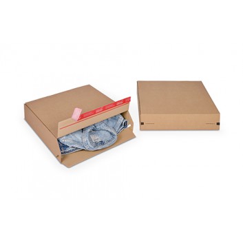  ColomPac Schnellfaltkarton,Eurobox +SK-Verschluß; 394 x 94 x 387 mm; braun; 1-wellig, B-Welle; Wellpappe, braun-braun 