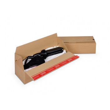  ColomPac Schnellfaltkarton,Eurobox +SK-Verschluß; 394 x 144 x 87 mm; braun; 1-wellig, B-Welle; Wellpappe, braun-braun 