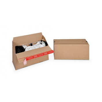  ColomPac Schnellfaltkarton,Eurobox +SK-Verschluß; 394 x 144 x 187 mm; braun; 1-wellig, B-Welle; Wellpappe, braun-braun 