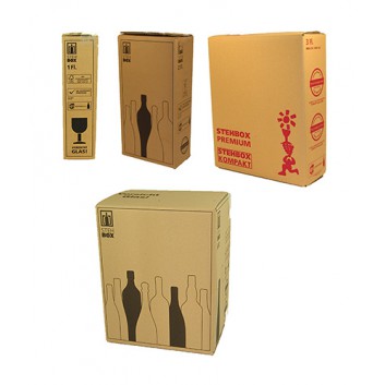  Umkarton für Flaschen - PTZ-Stehbox; für 1, 2, 3, 4, 6, 12 oder 18 Flaschen; braun; Wellpappe; für den stehenden Versand von Flaschen 