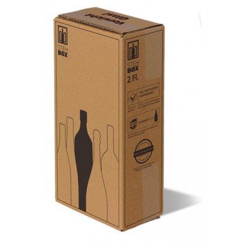  2er Umkarton für Flaschen - PTZ-Stehbox; für 2 Flaschen; ca. 19,6 x 11,2 x 38 cm (innen); braun; Wellpappe 2-wellig 