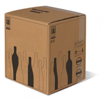  9er Umkarton für Flaschen - PTZ-Stehbox; für 9 Flaschen; ca. 34,0 x 31,4 x 38,0 cm (innen); braun; Wellpappe 2-wellig 