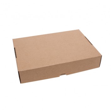  Maxibrief-Karton, 2-teilig; 230 x 165 x 45 mm (ca. A5); braun; E-Welle; Wellpappe; flachliegend, zum Zusammenstecken; 2-teiliger Stülpdeckelkarton 