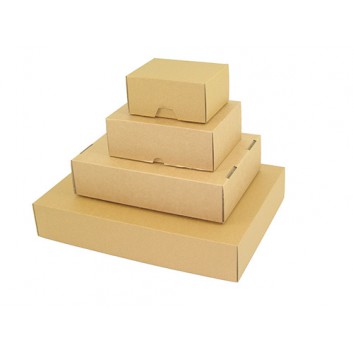  Stülpdeckel-Karton, 2-teilig; verschiedene Formate; braun; E-Welle; Wellpappe; steckbar; flachliegende Anliefieferung 
