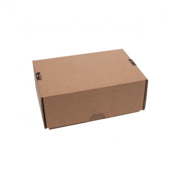  Stülpdeckel-Karton, 2-teilig; 160 x 100 x 70 mm; braun; B-Welle; Wellpappe; steckbar; flachliegende Anlieferung; 90 g 