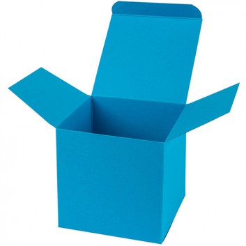  Präsentkarton, Würfelbox -M-; M = 90 x 90 x 90 mm; uni, matt-glatt; atlantik = meerblau; 1-teilig, Steckverschluß 