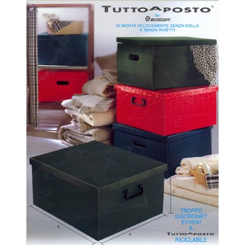  Präsentbox mit Griffen; 500 x 340 x 250 mm; uni - Strukturkarton; creme / bordeaux; 2-teilig (Boden+Deckel); Vollpappe sehr stabil 