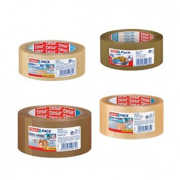  tesa Packband - Ultra Strong, Premium; 50 mm x 66 m; braun / transparent; kräftige PVC-Qualität; stark klebend,reißfest; Breite x Länge 