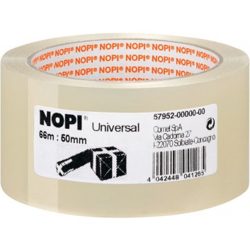  NOPI Packband - Universal; 50 mm x 66 m; transparent; PP, Acrylatkleber; Breite x Länge 