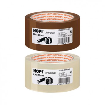  NOPI Packband - Universal; 50 mm x 66 m; braun / transparent; PP; Breite x Länge 