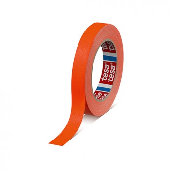  tesa Gewebeband Neon 4671; 19 mm x 25 m; neon-orange; Zellwollgewebe mit Naturkautschuk; für Innenbereich, wasserfest; Breite x Länge 