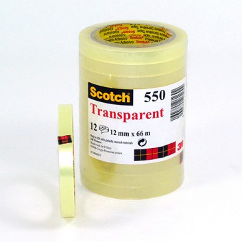  Scotch 550 Klebefilm transparent; 12 mm x 66 m (Maxi); transparent; PP; KernØ 76 mm, AußenØ ca. 110 mm 