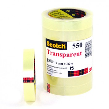  Scotch 550 Klebefilm transparent; 19 mm x 66 m (Maxi); transparent; PP; KernØ 76 mm, AußenØ ca. 110 mm 