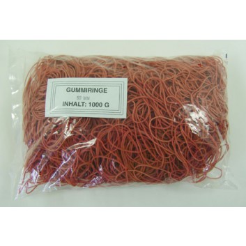  Gummiringe; Ø 6 cm; rot; ca. 60% Naturkautschuk; ca. 2500 Stück; 1000 g; Beutel 