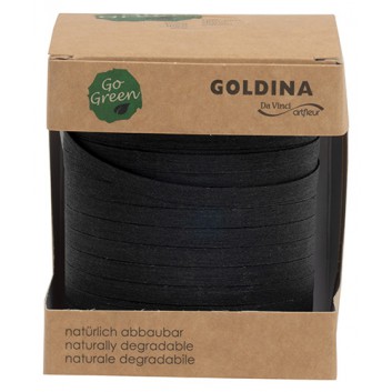  GoldiDecor Baumwoll-Ringelband Nature-Pack; 5 mm x 200 m; uni; schwarz; # 90; Baumwollringelband/Kräuselband; ohne Draht; Baumwolle 