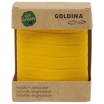  GoldiDecor Baumwoll-Ringelband Nature-Pack; 10 mm x 100 m; uni; gelb; # 10; Baumwollringelband/Kräuselband; ohne Draht; Baumwolle 