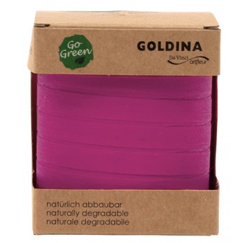  GoldiDecor Baumwoll-Ringelband Nature-Pack; 10 mm x 100 m; uni; eosin (pink); # 241; Baumwollringelband/Kräuselband; ohne Draht; Baumwolle 