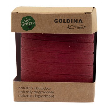  GoldiDecor Baumwoll-Ringelband Nature-Pack; 10 mm x 100 m; uni; bordeaux; # 26; Baumwollringelband/Kräuselband; ohne Draht; Baumwolle 