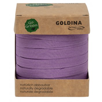  GoldiDecor Baumwoll-Ringelband Nature-Pack; 10 mm x 100 m; uni; violett; # 62; Baumwollringelband/Kräuselband; ohne Draht; Baumwolle 