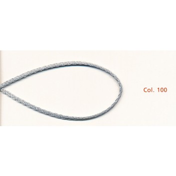  SWS Kordel; 2 mm x 20 m; uni, metallic; silber; 100; Flechtkordel; mit Draht; 97% PES, 3% CU 
