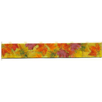  SWS Geschenkband; 16 mm x 25 m; Herbstlaub; 28365; Textilband; ohne Draht; 100% Polyester 