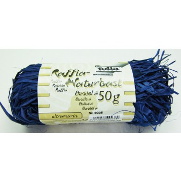  folia Bast; 50g-Bündel; uni; 36 = ultramarin; Naturbast 