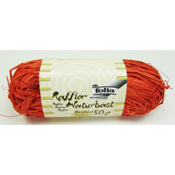  folia Bast; 50g-Bündel; uni; 40 = orange; Naturbast 