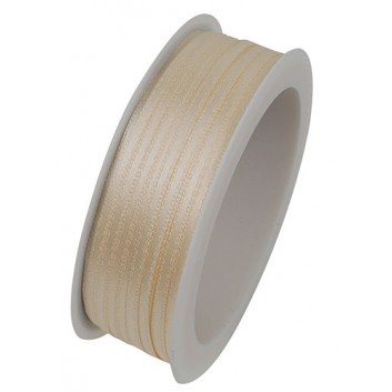  GoldiDecor Geschenkband Satin; 3 mm x 50 m; uni; 021 = creme; Satinband 