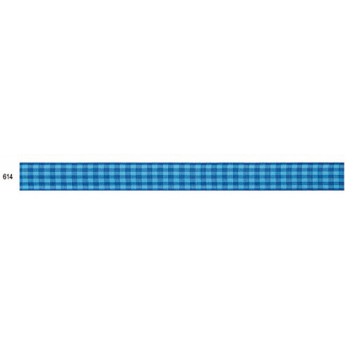  Präsent Geschenkband; 15 mm x 20 m; Vichy Multicolor; 614 =  blau; 761; Textilband; ohne Draht 