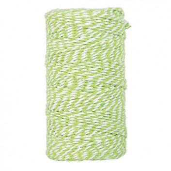  Kordel, Baumwolle; 2 mm x 100 m; Bicolor/2-farbig; hellgrün-weiß; 2833 29; 2-farbig; ohne Draht; Baumwolle 