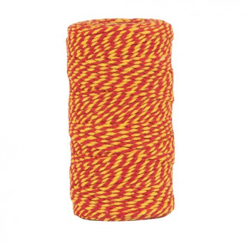  Kordel, Baumwolle; 2 mm x 100 m; Bicolor/2-farbig; orange-rot; 2833-78; 2-farbig; ohne Draht; Baumwolle 