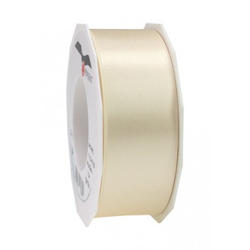  Präsent Recycling-Geschenkband; 40 mm x 25 m; New Life Satin, uni-glatt, glänzend; creme; # 104; Recyclingband; ohne Draht 