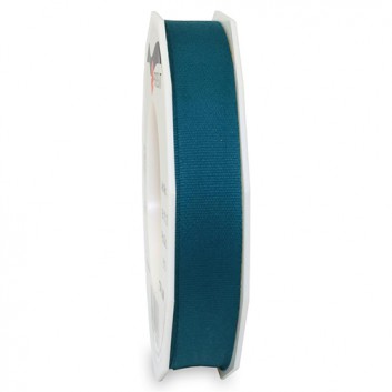 Präsent Geschenkband Baumwolle; 15 mm x 15 m; Cotton: uni; 603 = petrol (blaugrün); Textilband; ohne Draht; Baumwolle 