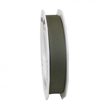  Präsent Geschenkband Baumwolle; 15 mm x 15 m; Cotton: uni; 621 = olivgrün; Textilband; ohne Draht; Baumwolle; auch in 25 mm Breite lieferbar 