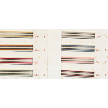  Geschenkband; 10 mm x 20 m; Deckchair Stripe; diverse; Textilband; ohne Draht 