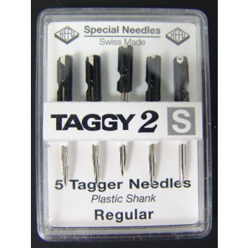  Ersatz-Nadel: Mark II - Regular; Ø 1,9mm, Nadellänge: 20mm, gesamt: 34mm; silber; für Anschießpistole: Taggy (blau); Kombinadel mit Messer 