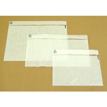  Begleitpapiertasche; verschiedene Formate; unbedruckt; transparent; Dokumententasche/Lieferscheintasche 