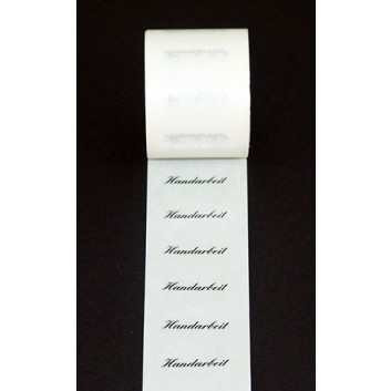  Haftetiketten; oval,  ca. 29 x 13 mm; schwarze Schrift auf transparentem Grund; Transparentfolie; permanent haftend; Text: 