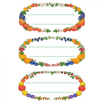  HERMA Küchenetikett Vario Früchtekränze; 76,0 x 35 mm; bunt; Papier; permanent haftend; zum Beschriften mit allen Schreibgeräten; 12 Etiketten 